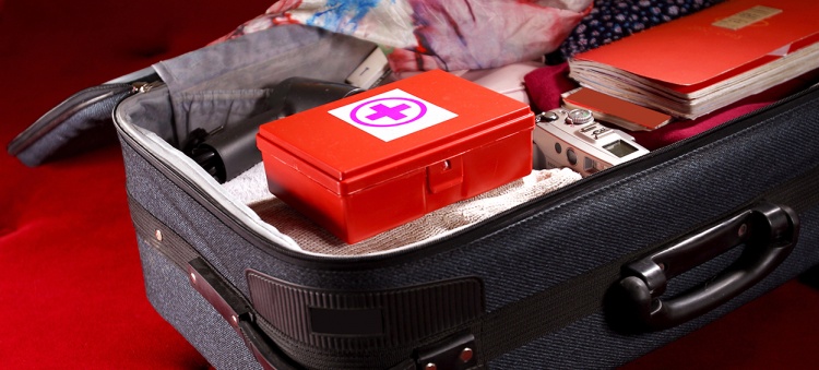 First aid kit in a suitcase
